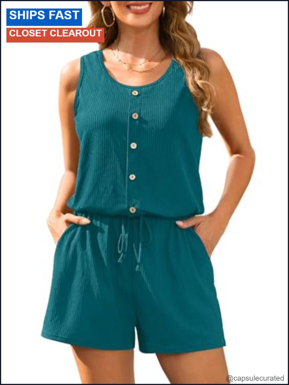Women One Piece Romper Swimsuit with Pockets Wide Leg Bathing Suit